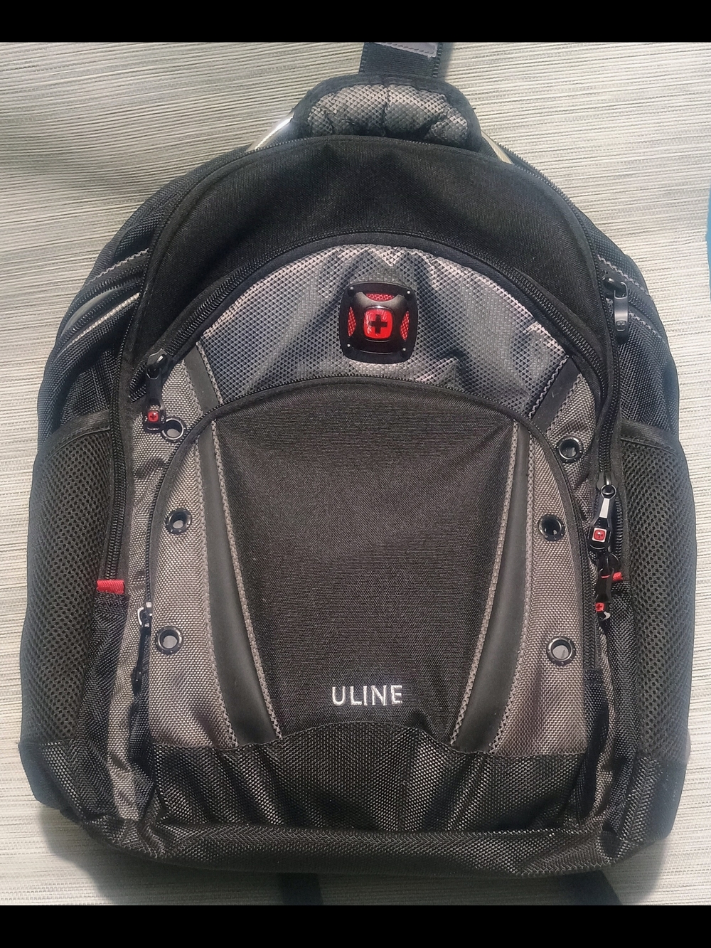 Wenger Black and Gray Laptop Backpack with Red Accent